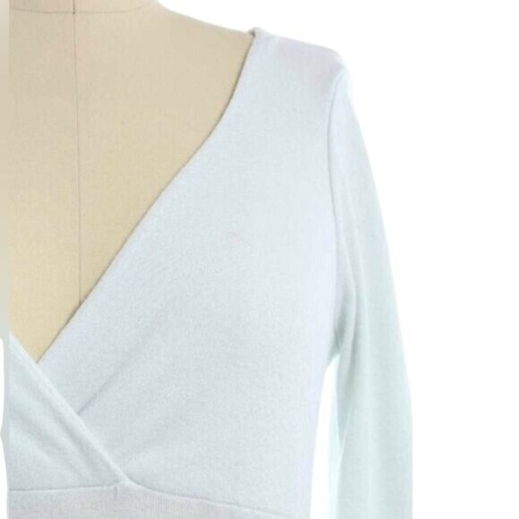 Michael Stars White Metallic Ruched Side V-Neck Tunic - Picture 4 of 9